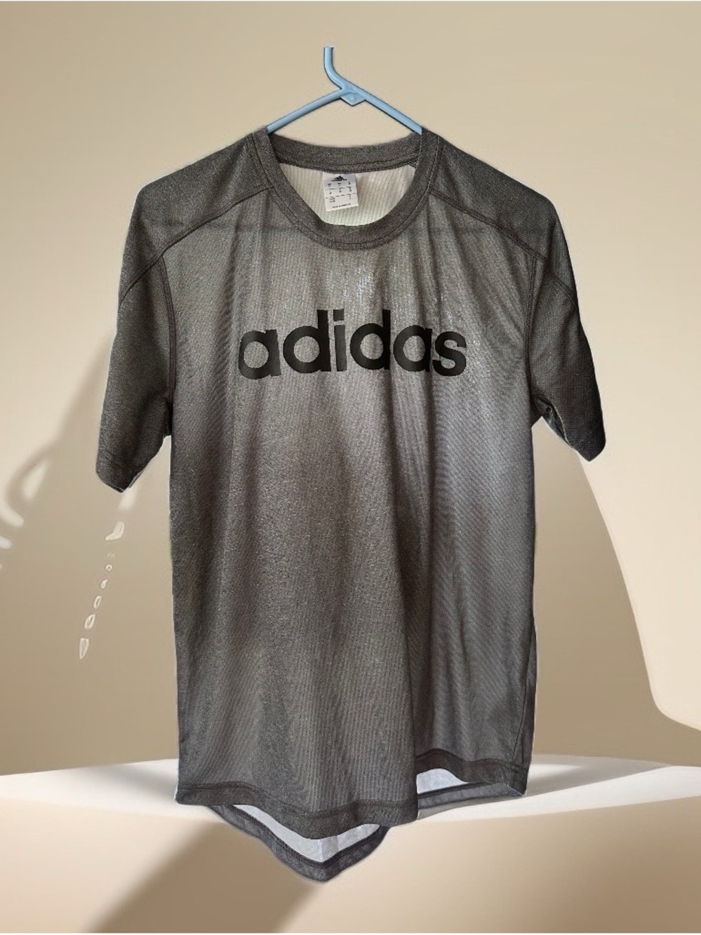 adidas Black and Gray Short-Sleeve Logo Tee